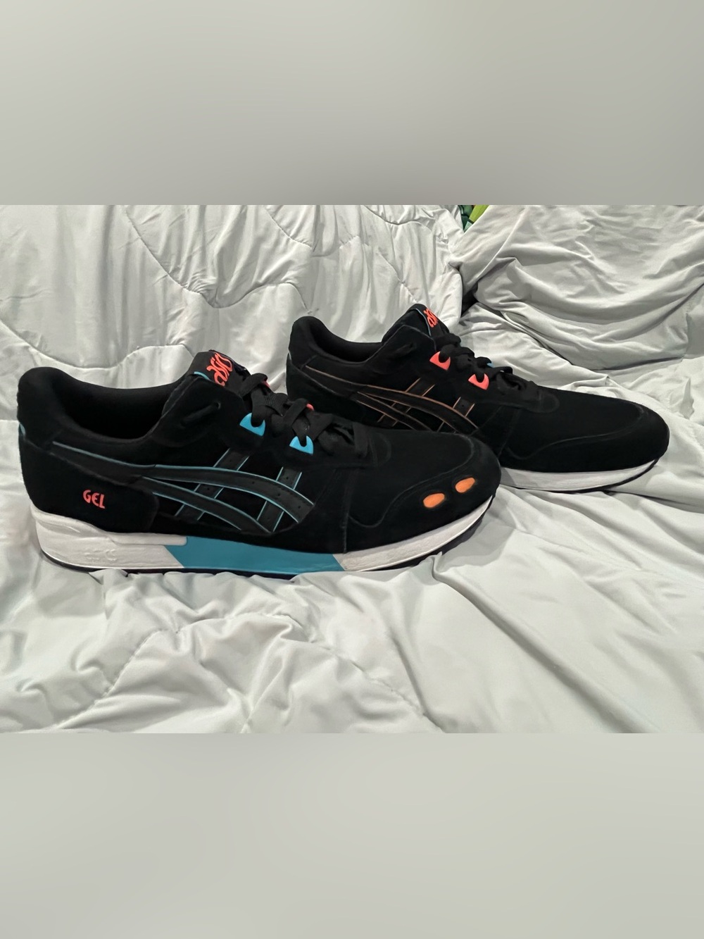 ASICS GEL-Lyte sneakers in black with red and blue accents Size 12 retro Vintage